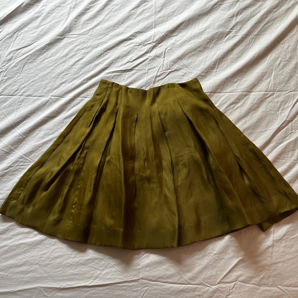 Anthropologie Pleated Silk Tulip Skirt W's 8